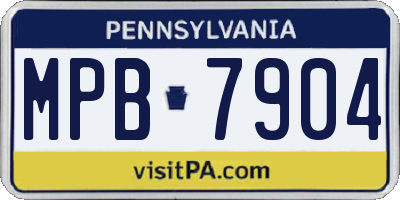 PA license plate MPB7904