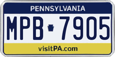 PA license plate MPB7905