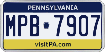 PA license plate MPB7907
