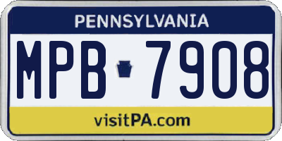 PA license plate MPB7908