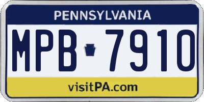 PA license plate MPB7910