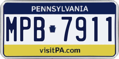 PA license plate MPB7911