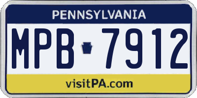 PA license plate MPB7912