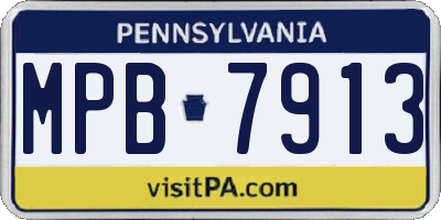 PA license plate MPB7913