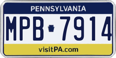 PA license plate MPB7914