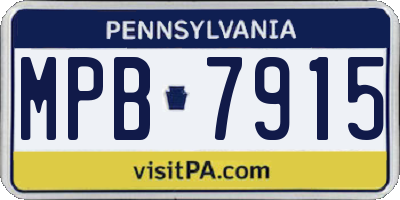 PA license plate MPB7915