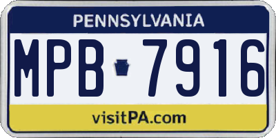 PA license plate MPB7916