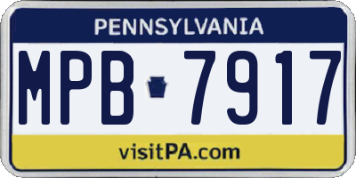 PA license plate MPB7917