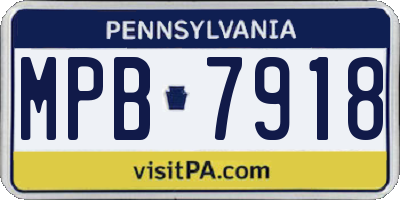 PA license plate MPB7918