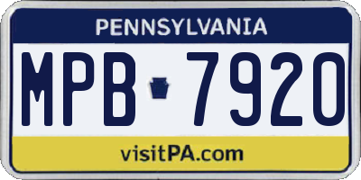 PA license plate MPB7920