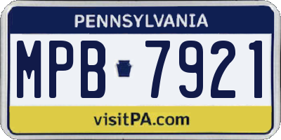PA license plate MPB7921
