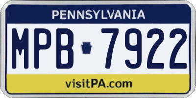 PA license plate MPB7922