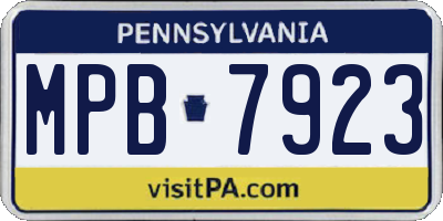 PA license plate MPB7923