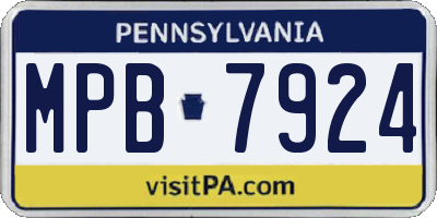 PA license plate MPB7924