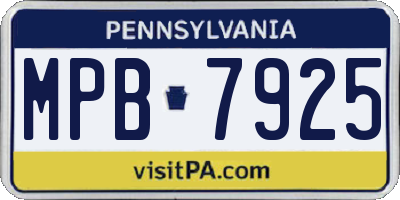 PA license plate MPB7925