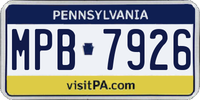 PA license plate MPB7926