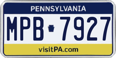 PA license plate MPB7927