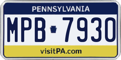 PA license plate MPB7930