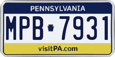 PA license plate MPB7931