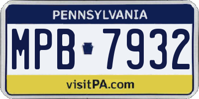 PA license plate MPB7932