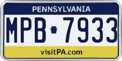 PA license plate MPB7933