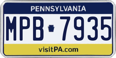 PA license plate MPB7935