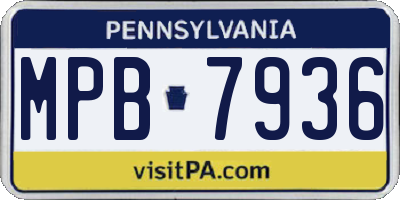 PA license plate MPB7936