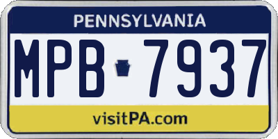 PA license plate MPB7937