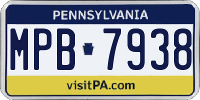 PA license plate MPB7938