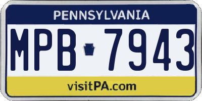 PA license plate MPB7943