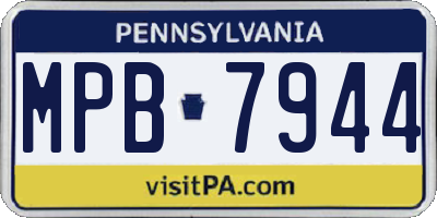 PA license plate MPB7944