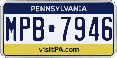 PA license plate MPB7946