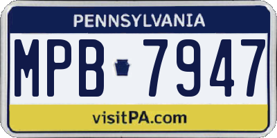 PA license plate MPB7947