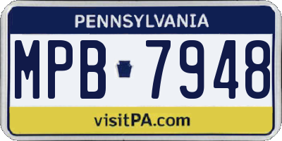 PA license plate MPB7948
