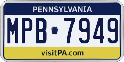PA license plate MPB7949