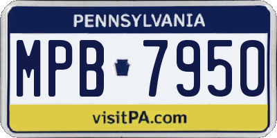 PA license plate MPB7950