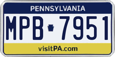 PA license plate MPB7951