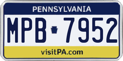 PA license plate MPB7952