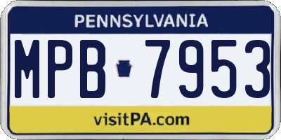 PA license plate MPB7953