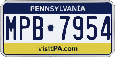 PA license plate MPB7954