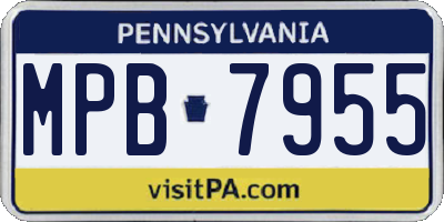 PA license plate MPB7955