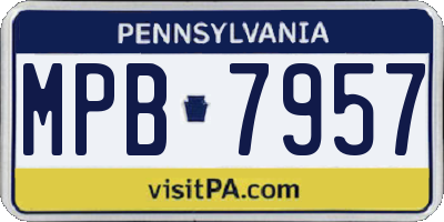 PA license plate MPB7957