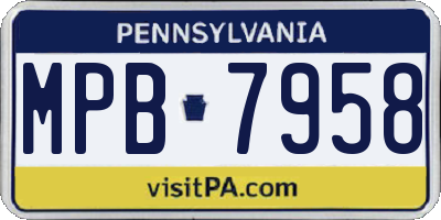 PA license plate MPB7958