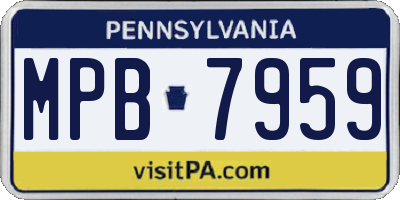PA license plate MPB7959