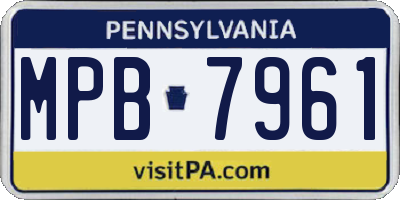 PA license plate MPB7961