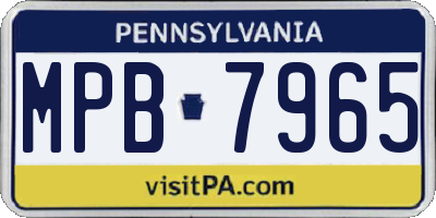 PA license plate MPB7965