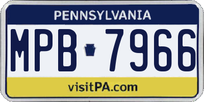 PA license plate MPB7966