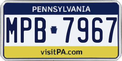 PA license plate MPB7967