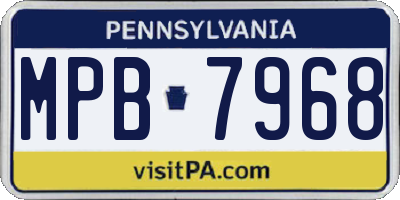 PA license plate MPB7968