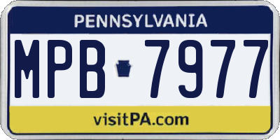 PA license plate MPB7977